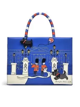 image of Radley Queens Jubilee Leather Medium Ziptop Multiway Bag - Royal Blue