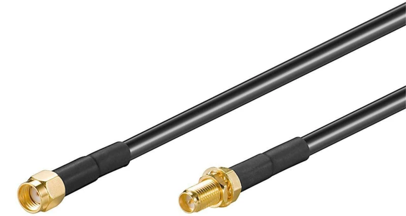 Image of Microconnect 51675 coaxial cable 1m RP-SMA Black