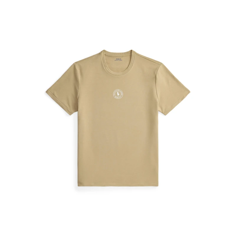 Image of Polo Ralph Lauren Mens Puck Logo T-Shirt Vintage Khaki male S