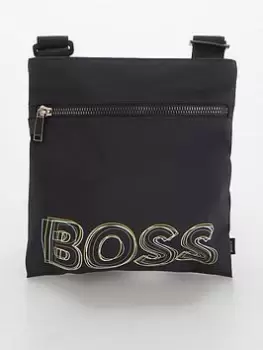 Image of BOSS Catch Multi Logo Cross Body Bag - Dark Blue, Dark Blue, Men
