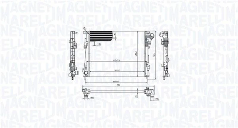 Image of MAGNETI MARELLI Engine radiator MAGNETI MARELLI 350213213600
