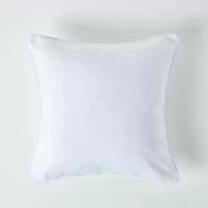 Image of Cotton Plain Off White Cushion Cover, 30 x 30cm - White - Homescapes