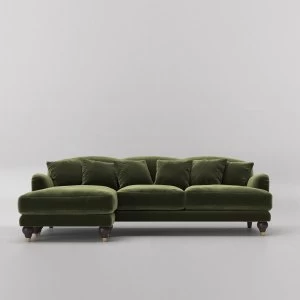 Image of Swoon Holton Velvet Corner Sofa - Left Hand Side - Corner Sofa - Fern