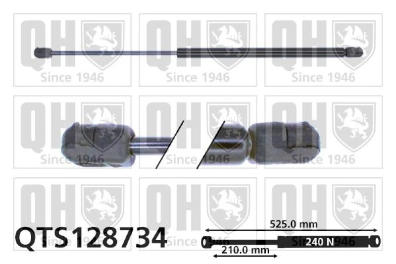 Image of QUINTON HAZELL Bonnet strut QUINTON HAZELL QTS128734