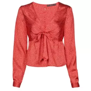 image of Guess NEW LS GWEN TOP womens Blouse in Red - Sizes S,L,XL,XS