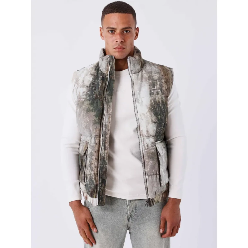 Image of Project X Paris Sleeveless down jacket Project X Paris Realtree Gris Male S