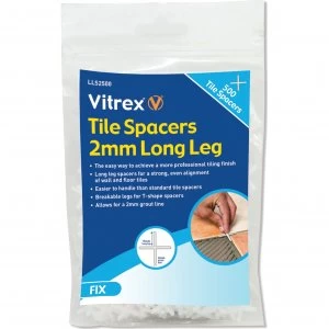 image of Vitrex Long Leg Tile Spacers 2mm Pack of 500