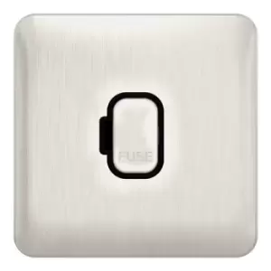 Image of Schneider Electric Lisse Screwless Deco - Unswitched Single Fused Connection Unit, 13A, GGBL5000BSS, Stainless Steel with Black Insert