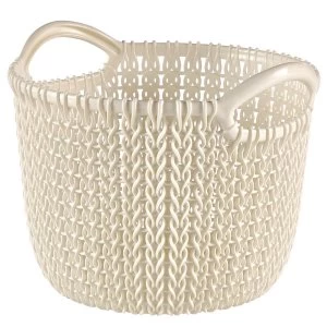 image of Curver Knit Round Basket - Oasis White