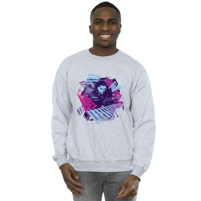 Image of Marvel Marvel Men Doctor Strange Stairs Sweatshirt in Grey Size: Small Grey S Male 5059934571785