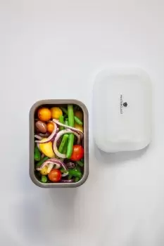 Image of All in One 750ml Stainless Steel Container with Lid, Microwave Safe