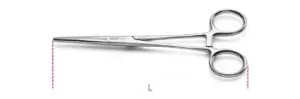 Image of Beta Tools 1002 Sef-Locking Round End Knurled Stainless Steel Tweezers 010020001