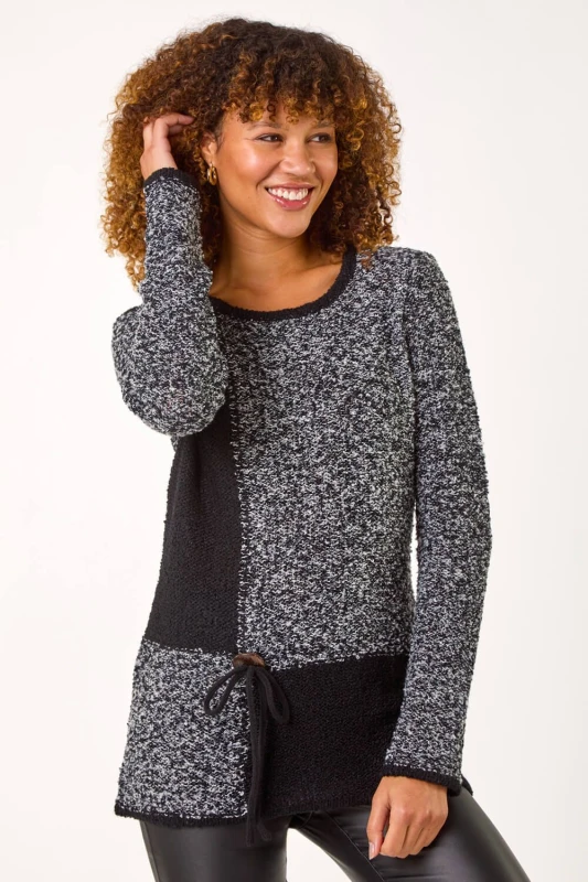 Image of Roman Womens Textured Button Detail Knit Jumper in Charcoal Size: 16 Charcoal Female 16