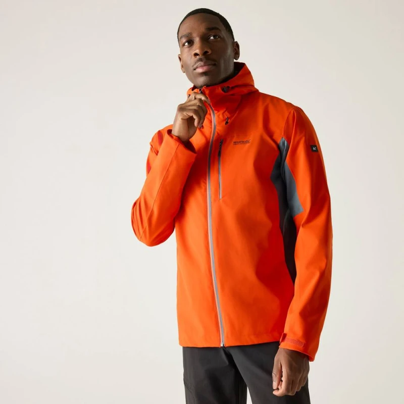 Image of Regatta Mens Birchdale Waterproof Shell Jacket in Orange Size: 2XL Orange Male 2XL