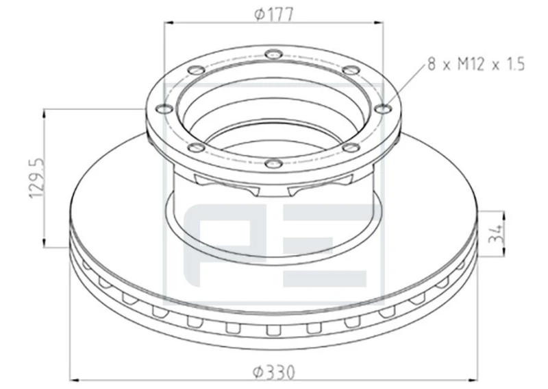 Image of PETERS ENNEPETAL 016.670-00A Brake disc Rear, internally vented Brake Disc (82)