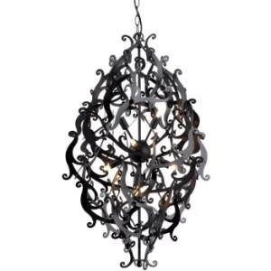 image of Mila Wire Frame Pendant Ceiling Light Black