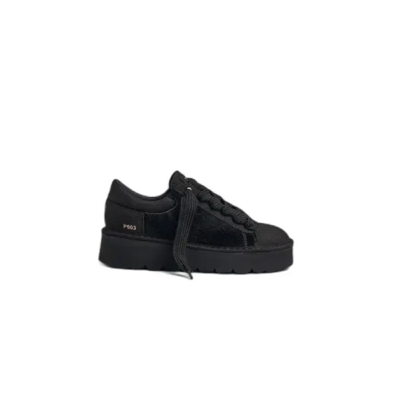 Image of Panchic Womens leather Trainers Panchic P003 Nubuck Noir Female 36
