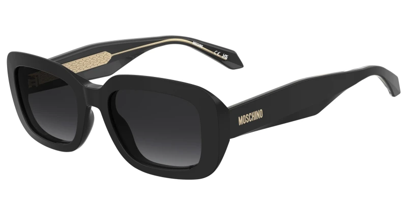 Image of Moschino Round Thick Frame Sunglasses- Black WW32L Female