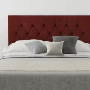 image of Olivier Upholstered Headboard, Kimiyo Linen, Bordeaux - Headboard 60cm Size Single (90x190)