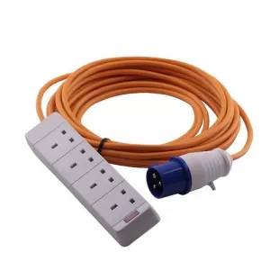 Image of Zexum 16A Orange Male to Female Electric Hook Up Lead 1.5mm - 10 Meter