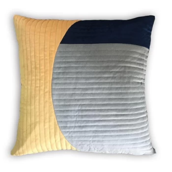 image of Linens and Lace and Lace Cut & Sew Cushion - Navy/Ochre