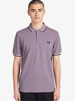 Fred Perry Twin Tipped Polo Shirt - Lavender, Lavender, Size XL, Men