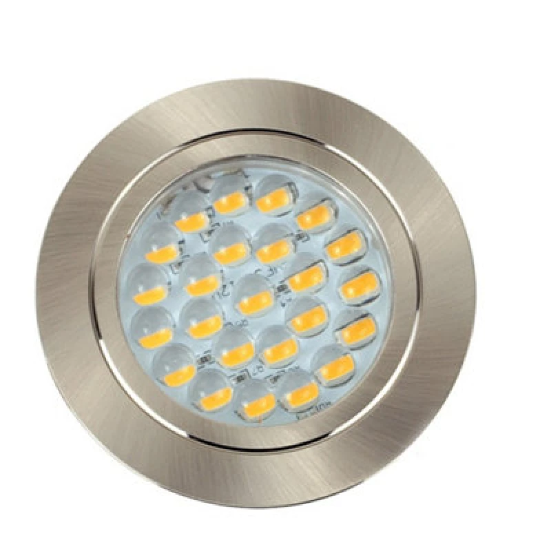 Image of ValueLights Downlight Caravan Fixed Light Fitting 8 Pack With Integrated Warm White Bulbs Silver