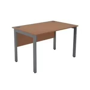 Image of Serrion Rectangular Goal Post Desk 1200x800x730mm BeechSilver KF823230