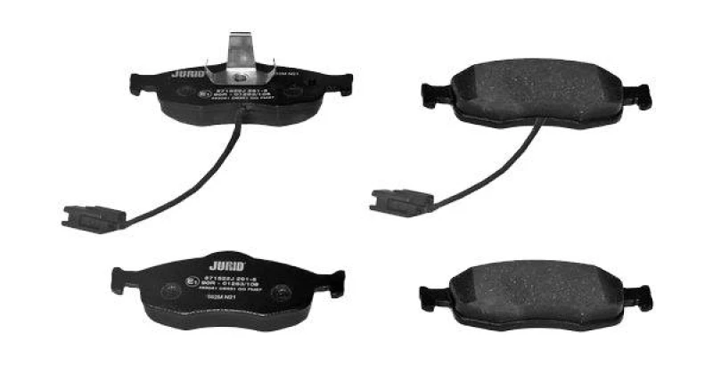 Image of JURID 571522J Brake pad set incl. wear warning contact, without accessories, with piston clip Brake Pad Set,disc brake (402)