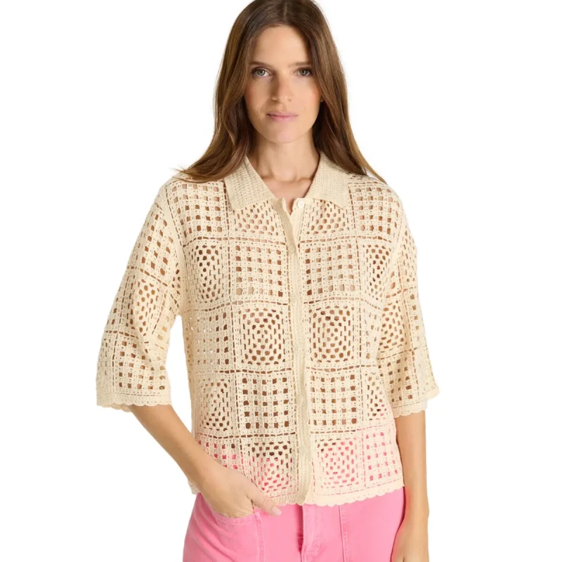 Image of Le Temps des cerises Womens cardigan Le Temps des cerises Elmar Blanc Female L