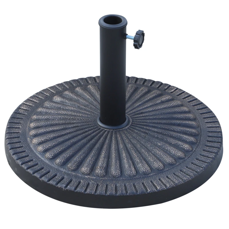 Image of Outsunny 14kg Garden Parasol Base, Round Resin Sun Umbrella Base, Bronze Bronze