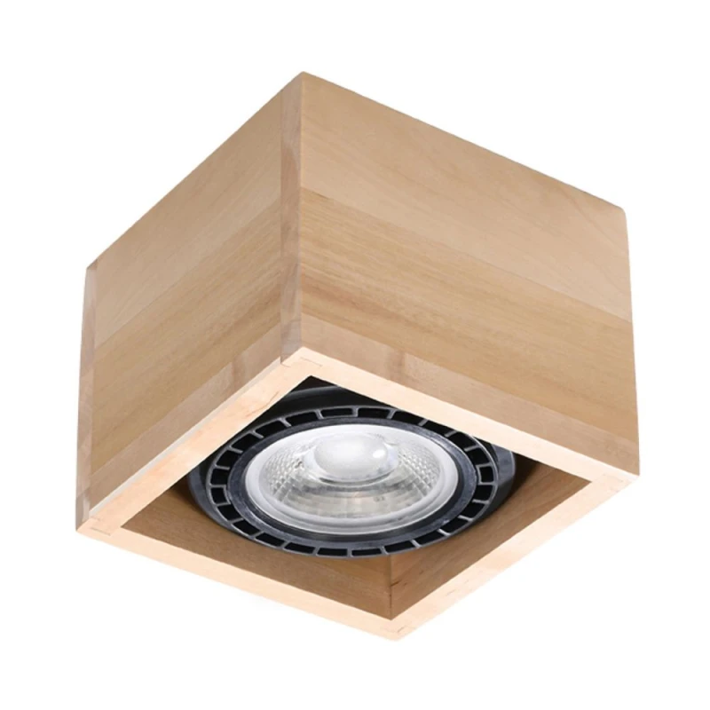 Image of Sollux Lighting Sleek Wood Ceiling Lamp - Quatro Scandinavian Design - Top Quality