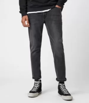 Image of AllSaints Mens Dean Slim Jeans, Washed Black, Size: 28