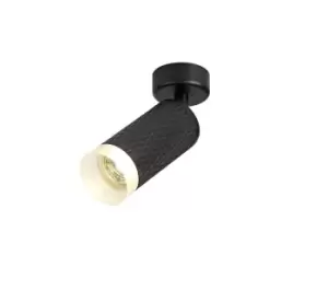 Image of 1 Light Surface Mounted Spotlight GU10, Sand Black, Acrylic Ring