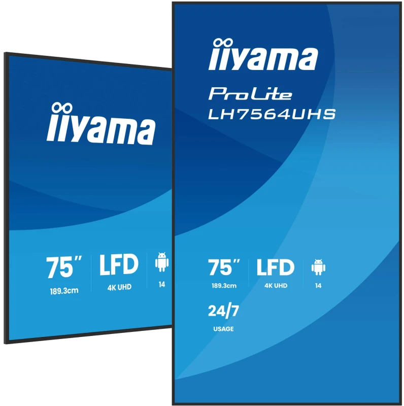 Image of iiyama LH7564UHS-B1AG Signage Display Digital signage flat panel 190.5