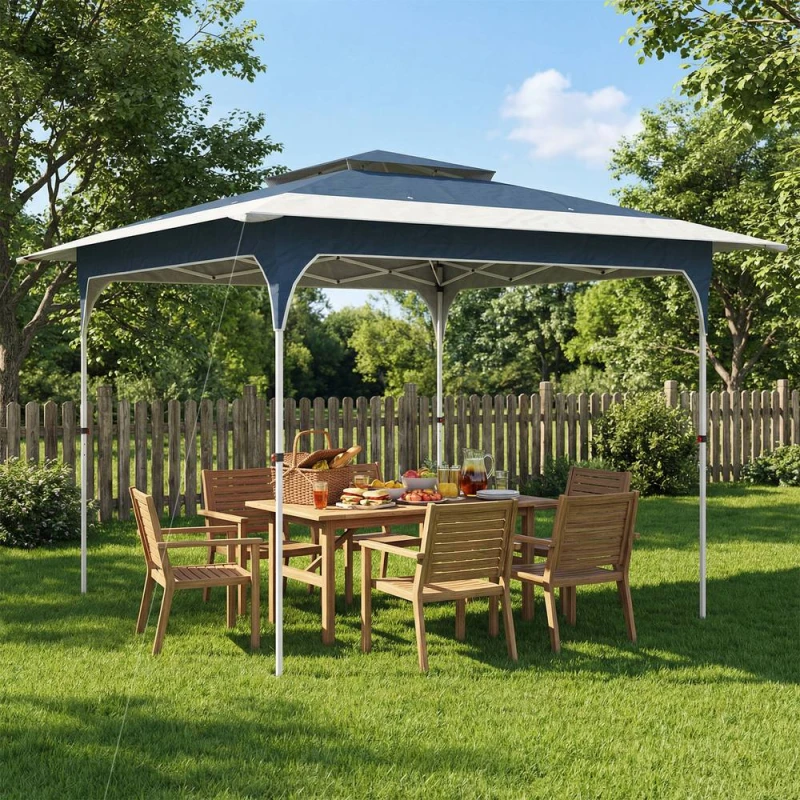 Image of OUTSUNNY 3.5 x 3.5 m Pop Up Gazebo, UPF50+ One-Touch Party Tent in Blue Size: 3.5m Blue Unisex 3.5m