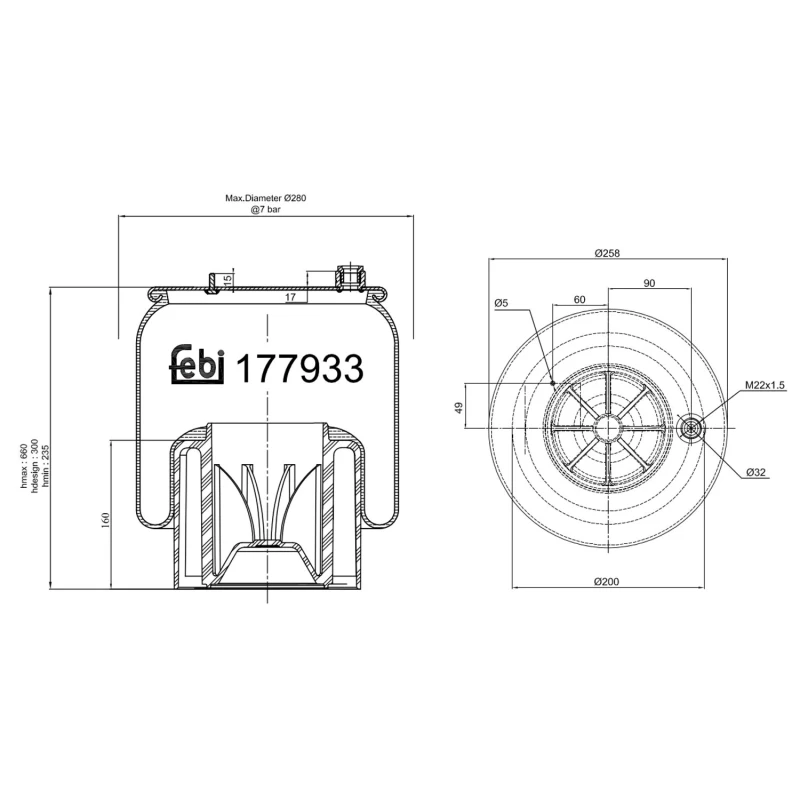 Image of FEBI BILSTEIN 177933 Boot, air suspension Rear Axle Boot,air suspension (324)
