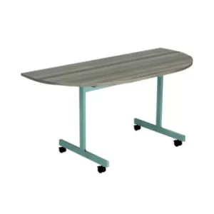 Image of Jemini D-End Tilt Table 1400x700x720mm Dark Walnut/Silver KF822424