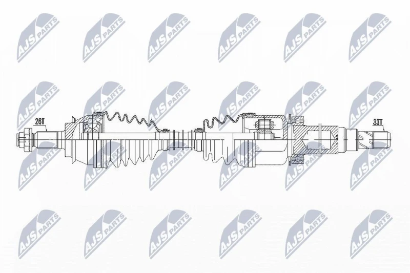 Image of NTY NPW-BM-131 Drive shaft Front Axle Right Drive Shaft (13)