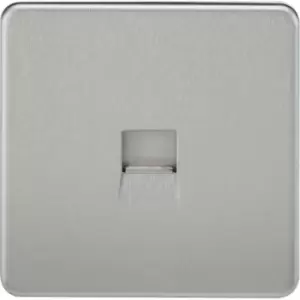 Image of MLA Knightsbridge Telephone Master Socket Brushed Chrome - SF7300BC