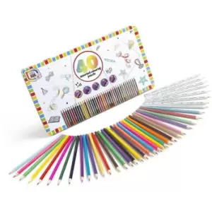 image of 40 Assorted Colouring Pencils Tin