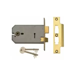 2077-5 3 Lever Horizontal Mortice Lock Satin Chrome 124mm UNNY2077SC5