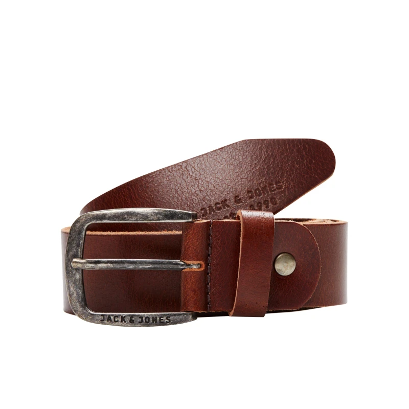 Image of Jack & Jones Brown Jj Paul Leather Belt Brown Male XL 35018UK