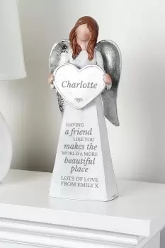 image of Personalised A Friend Like You Angel Ornament - Silver