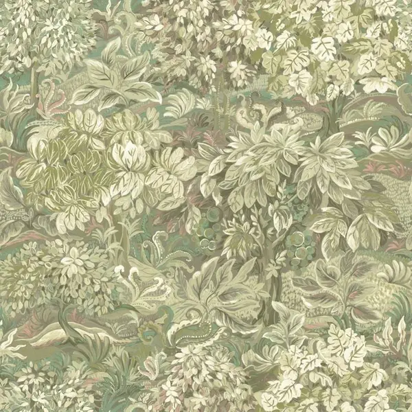 Image of YOL YOL - Enchanted Forest Wallpaper Green Floral Leaves Natural Botanical Feature Wall WL-13610