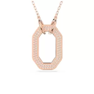 Image of Dextera Octagon Pav White Rose Gold-tone Plated Pendant 5642389