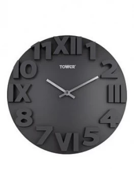 Tower Infinity Stone Slate Grey Wall Clock