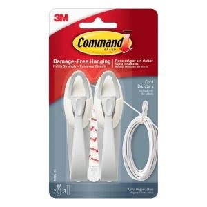 image of Command Adhesive Cord Bundlers 2 Bundlers3 Strips Per Pack 17304