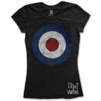 Image of Who - The - Target Distressed Ladies XX-Large T-Shirt - Black