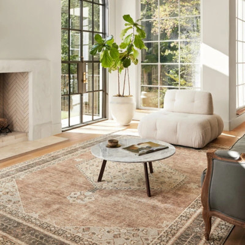 Image of Becki Owens X Livabliss Vintage Oriental Boho Cinnamon Lila Area Rug 160 X 213cm - Easy Care, Ideal For Living Room & Bedroom